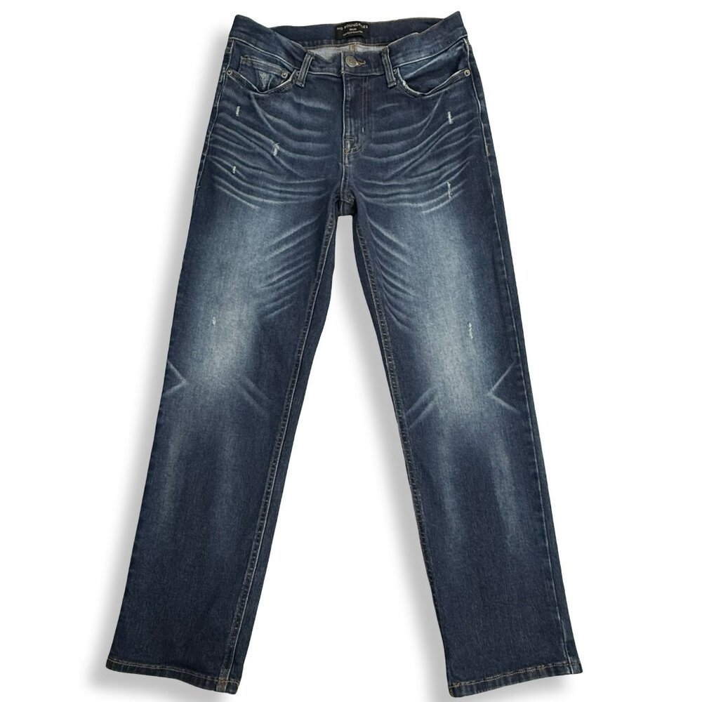 No Boundaries Jeans Mens 30x30 Straight Distressed Blue Dark Wash Stretch Denim